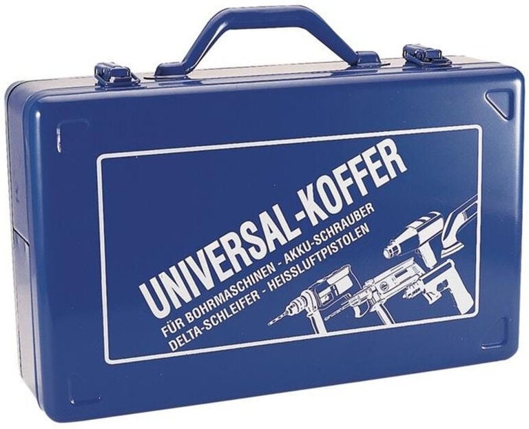 Werkzeugmaschinenkoffer B620xT320xH165mm Schaumstoffeinlage für Winkelschleifer Stahlblech blau