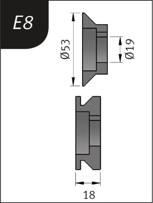 Metallkraft Biegerollensatz Typ E8, Ø 53 x 19 x 18 mm, 3880128