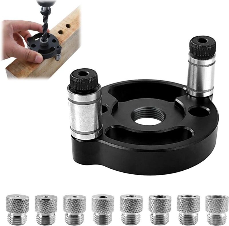 Bohrführung, Bringen Sie 3/4/5/6/7/8/9/10 mm Buchsen mit, Bohrlehre, Lochersucher für die Holzbearbeitung, Zimmereiwerkz...