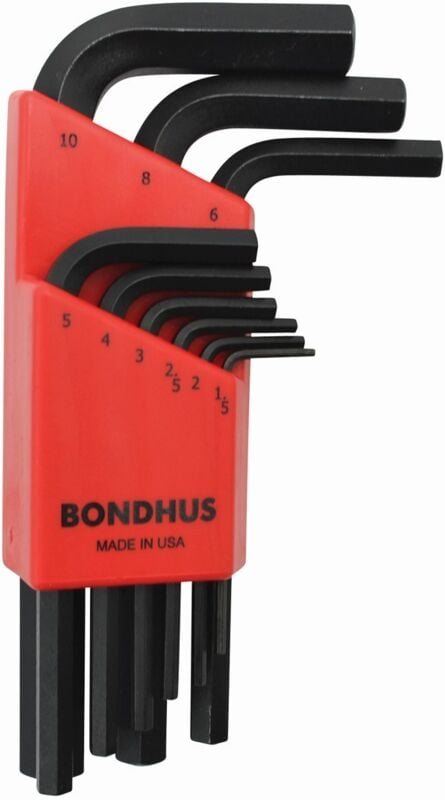 Set mit 9 Winkelschraubenschlüsseln in metrisch 1,5-10mm Bondhus 12299