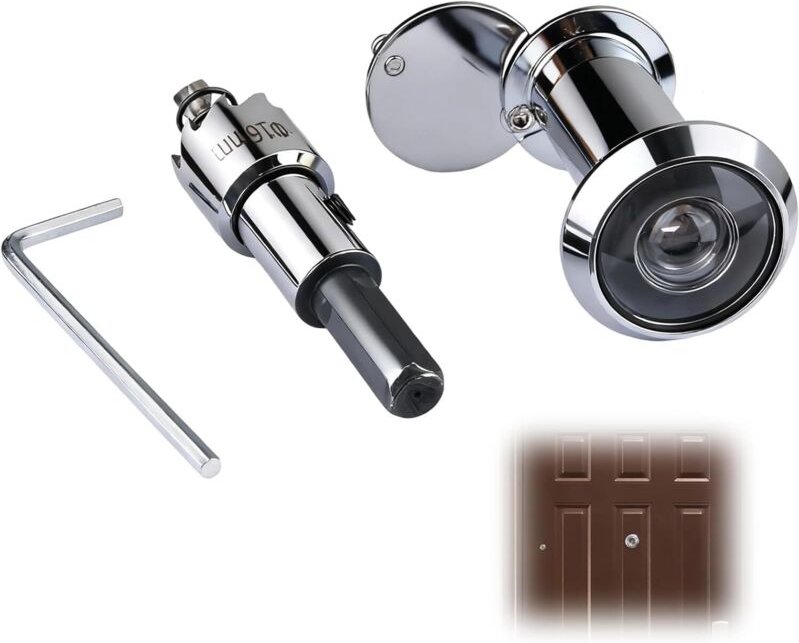 Türspion mit Schutzabdeckung, 200° Weitwinkel, 16 mm Glaslinse mit Bohrwerkzeug, verstellbare Länge für Türen mit 40–60 ...