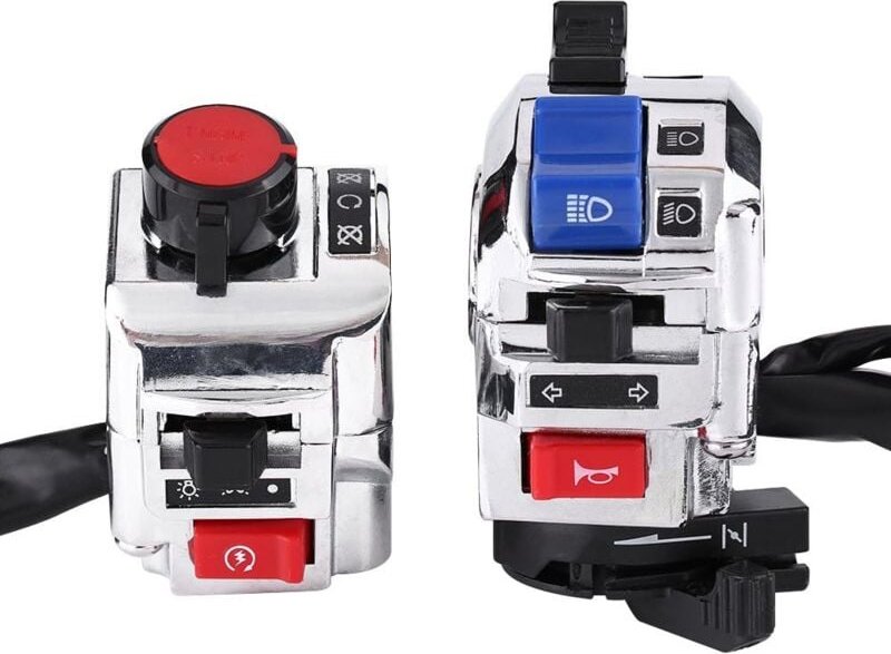 Ersandy - Motorrad-Lenkerschalter, 7/8 Zoll linker und rechter Steuerschalter, Scheinwerfer, Blinker, Hupe, Abblendlicht...