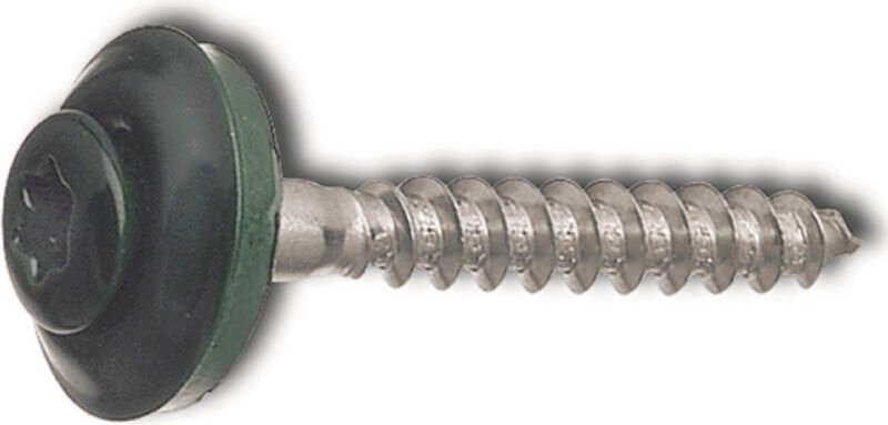 No Brand - Spenglerschraube 4.5x 35 TX20 Edelstahl A2 Kopf beschichtet RAL6005 moosgrün