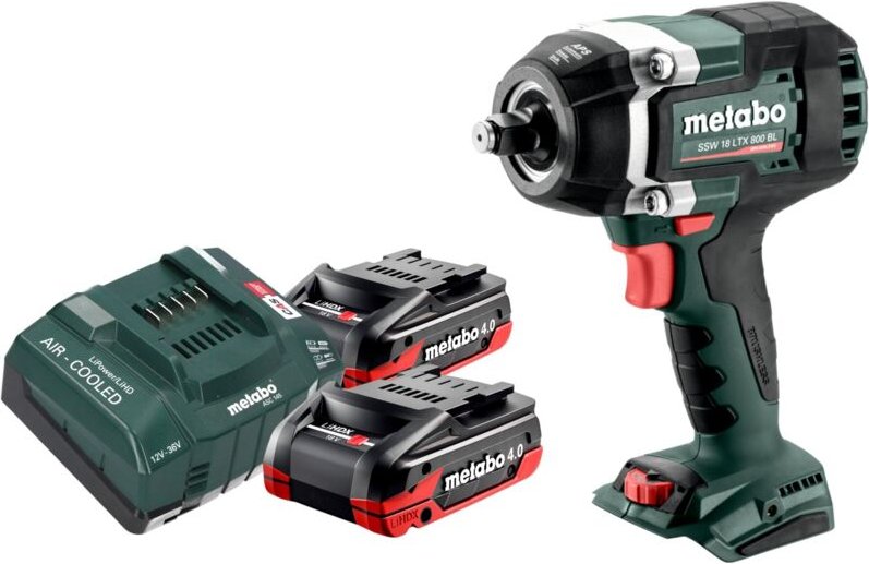 Metabo SSW 18 LTX 800 BL Akku Schlagschrauber 18 V 800 Nm 1/2" Brushless + 2x LiHDX Akku 4,0 Ah + Ladegerät