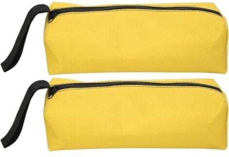 2 Stück Werkzeugtasche aus 600D Polyester - 25x8.5x7 cm - Tragbar mit Gurt & Reißverschluss - Gelb - Für Werkzeuge und Z...