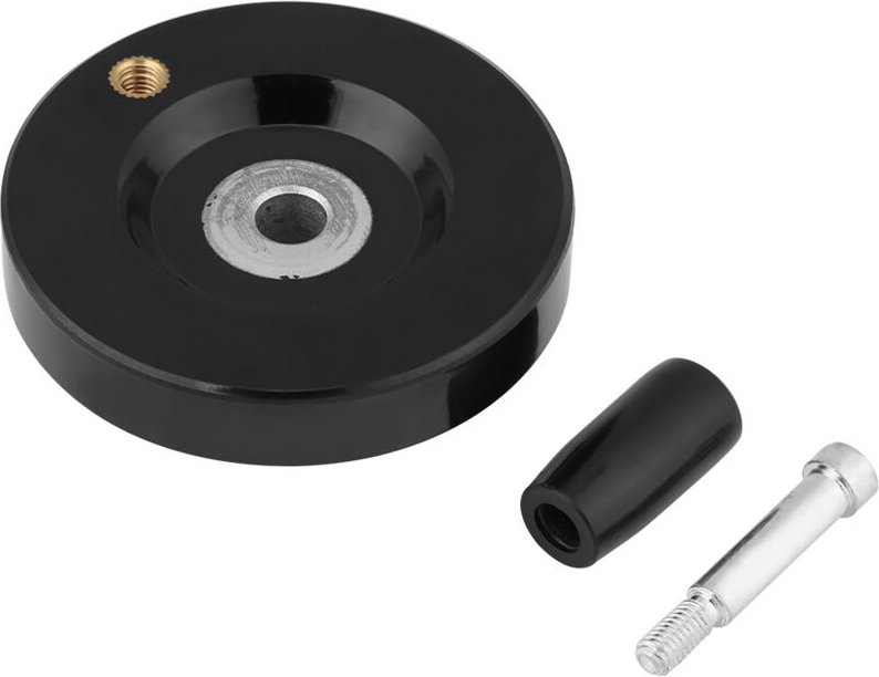 1 Stück schwarzes, geriffeltes hinteres Handrad für Dreh- und Fräsmaschinen mit drehbarem Griff (8 x 63 mm)