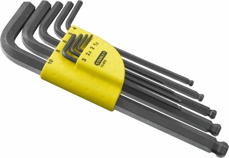 1-13-976 Satz mit 9 langen Schraubenschlüsseln von 15 bis 10 mm - Buchtyp 1-13-976 - Stanley