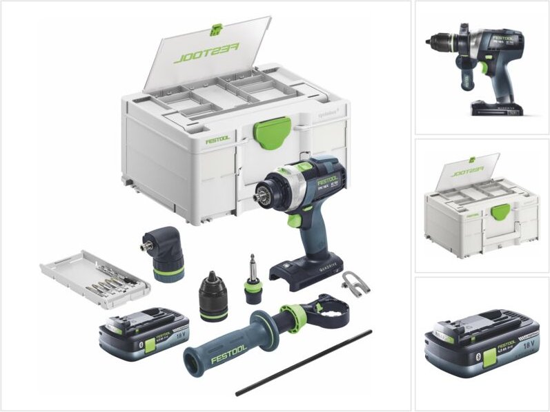 Tpc 18/4 I-Basic-Set Akku Schlagbohrschrauber 18 v 75 Nm Brushless + 1x Akku 4,0 Ah + Systainer - ohne Ladegerät - Festo...