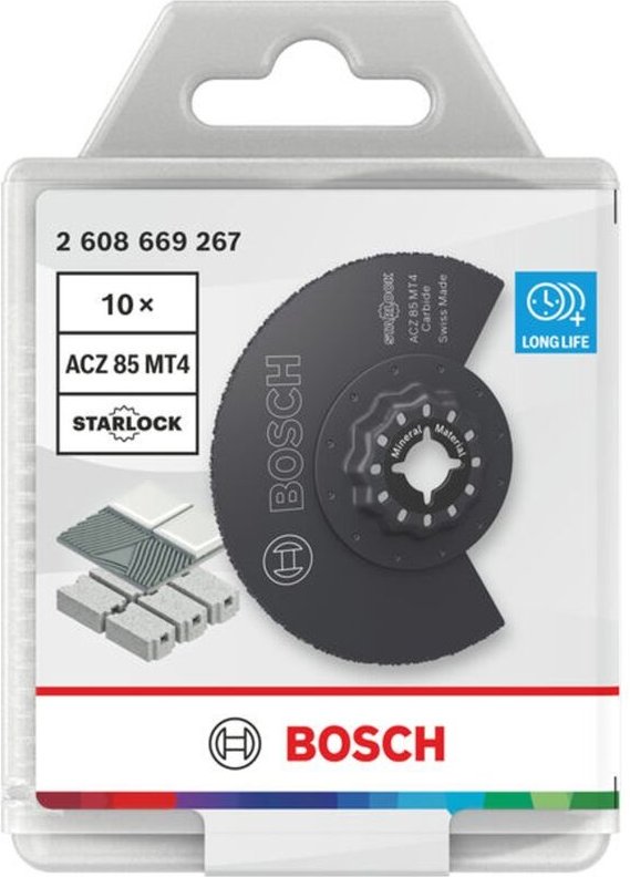 Bosch Segmentsägeblatt ACZ 85 MT4 Mineralische Werkstoffe, Starlock, 85 mm, 10-tlg.