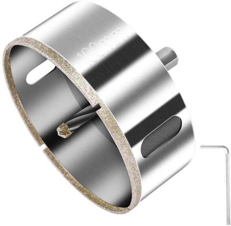100-mm-Diamant-Lochsäge mit Zentrierführung, Diamant-Kernbohrer für Glas, Fliesen, Keramik, Marmor, Granit, Lochsäge