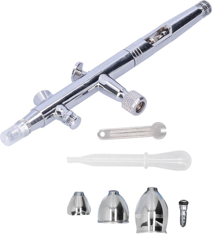 G1/8 Airbrush-Set, Airbrush-Farbpistolen-Set mit Pistole, Aerosoldose, Spritzrohr, Schraubenschlüssel, Pipette und Düse,...