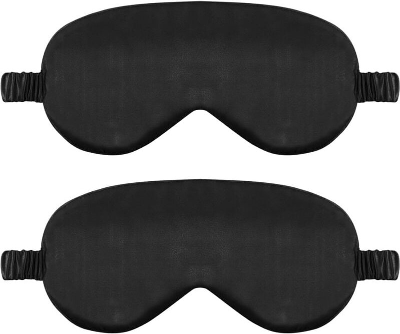 Set mit 2 Seidenschlafmasken, weiches Satinstirnband mit elastischem Riemen, bequeme Schlafmaske für Damen und Herren (s...