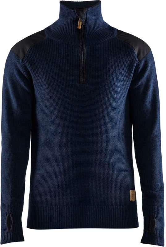 Arbeits-Sweatshirt aus Wolle mit Reißverschluss am Kragen 4630 - Dunkelmarine/Dunkelgrau XXL