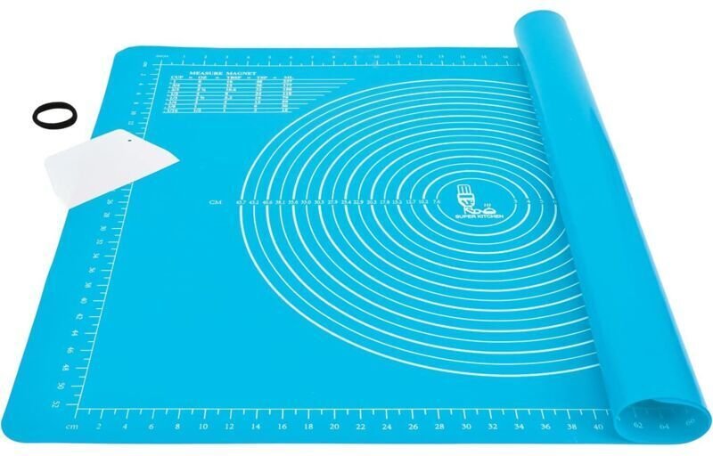 Extra große und dicke antihaftbeschichtete Silikon-Backmatte mit Teigschaber, rutschfeste Fondant-Knetmatte, BPA-frei, E...