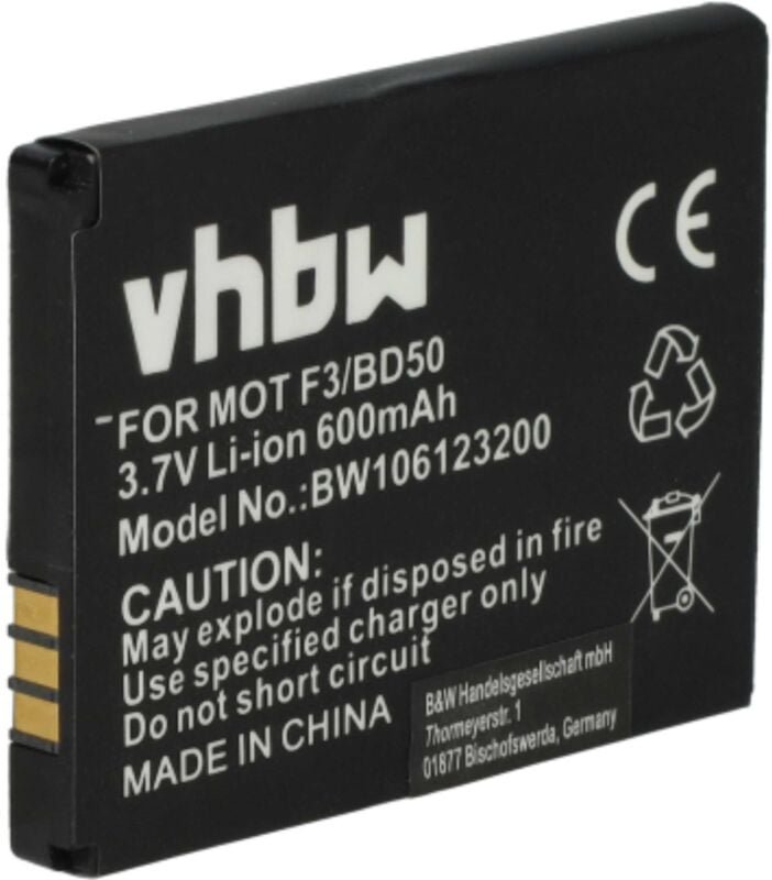 Vhbw - Akku kompatibel mit avm FritzFon mt-f 2000, mt-f 2446 schnurlos Festnetz Telefon (600mAh, 3,7V, Li-Ion)