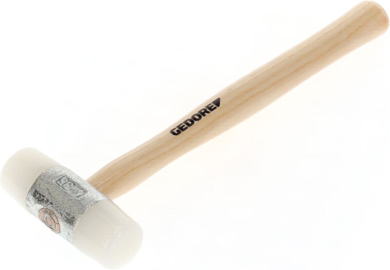 Nylonhammer mit Holzgriff, Lederhammer, ø 35 mm, Hammer mit Eschenstiel, Werkzeug, geschmiedet, 225 E-35 - Gedore