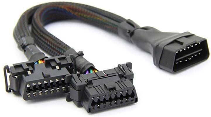 Tlily - stücke 2 in 1 OBD2 Verlängerungskabel obdii Stecker auf Buchse Splitter Auto Computer Verbindung Umwandlung Stec...