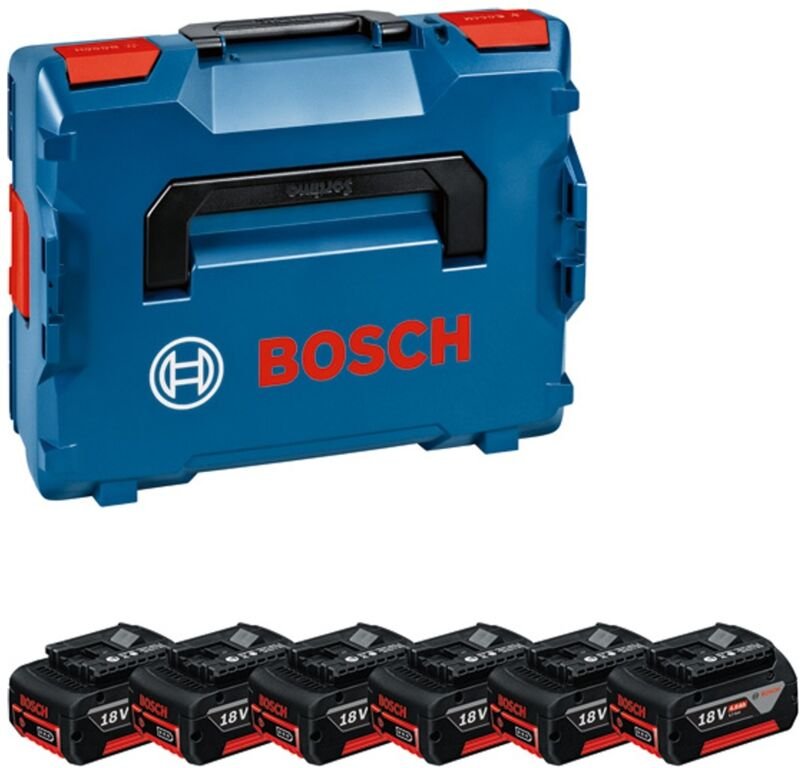 Bosch Professional - Bosch Akku Multiset 6x gba Akkupack 18V 4,0Ah ohne Lader in l-boxx 136