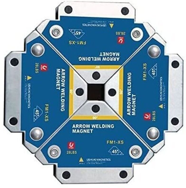 Schweißmagnet, 4 Stück, 13 kg Haltekraft, Mehrwinkel-Positionierhilfe 45°, 90°, 135°, Hilfspositionierwerkzeuge