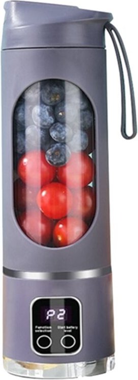 Tlily - Tragbarer Mixer mit 8 Klingen, wiederaufladbar über usb, Mini-Eiszerkleinerer mit Digitalanzeige, 3 Modi