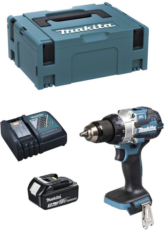 Thumbnail - Bohrschrauber MAKITA DDF489RFJ1 (1 x 3,0 Ah + DC18RC + MAKPAC 2)