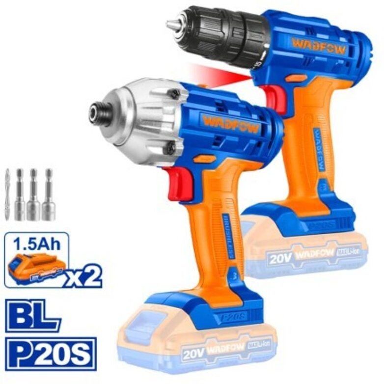 Bohrer-Kombi-Set 20 V 10 mm 2-teilig WADFOW