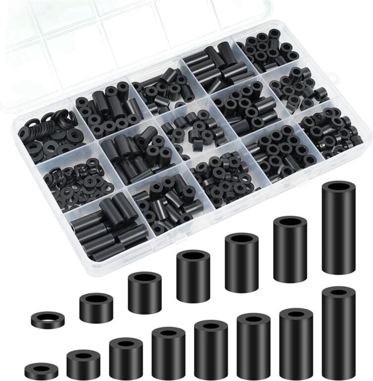 Tlily - Nylon-Abstandshalter, Kunststoff-Abstandshalter-Unterlegscheiben-Sortimentssatz, 345 StüCk Steckdosen-Schraubena...