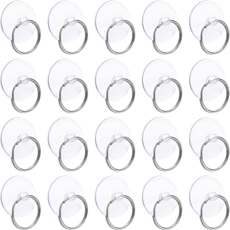 Lot de 20 crochets à ventouse avec boucles