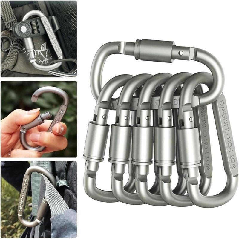 6er-Set Karabiner-Schlüsselring, Edelstahl, kleine Mini-Karabiner, leicht und langlebig, für Schlüsselanhänger, Wasserkr...