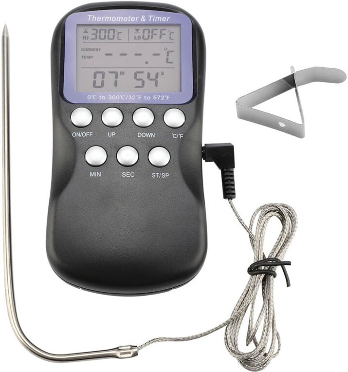Digitales, kabelgebundenes elektronisches Grillthermometer für Fleisch und Ofen – Grill- und Gargutsonde