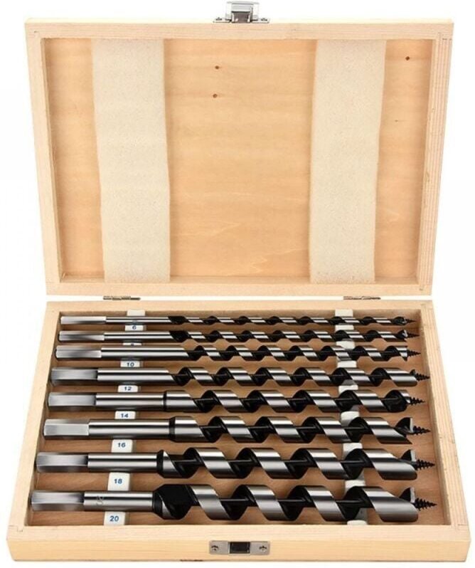 8 Stück Sechskant-Holzbohrer Set Holzbohrer Sechskant Spiralbohrer aus Kohlenstoffstahl 6mm 8mm 10mm 12mm 14mm 16mm 20mm