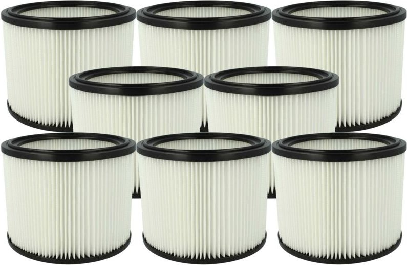 vhbw 8x Filterelement kompatibel mit Flex VCE 26 L MC, VC 26 L MC Nass-/Trockensauger - Feinstaubfilter, Papier / Gummi