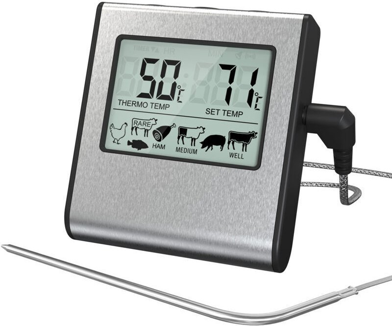 TP16 Digitales Fleischthermometer mit großem LCD-Display für Smoker, Backofen, Küche, Leckereien, Grill und BBQ