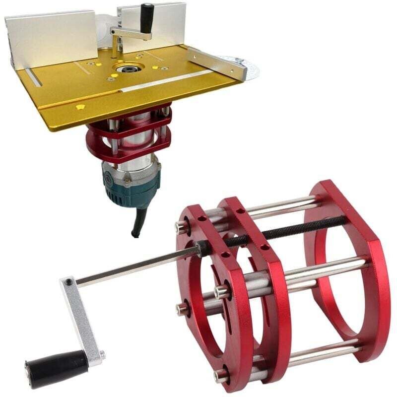 Vtizikl Ascenseur de Routeur, Kit de Système de Levage de Routeur en Métal pour Plaque de Base D'insertion de Scie à Tab...