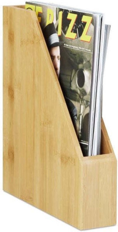 Standing bamboo file holder