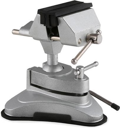 Eberth - Kugelschraubstock mit Ständer (75 mm Backenbreite, 360° drehbar, schwenkbar, 70 mm Spannweite) Mehrfach schwenk...