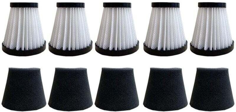 5er-Pack Ersatzfilter, kompatibel mit Handstaubsauger Modell F117, Teilenummer AD40117