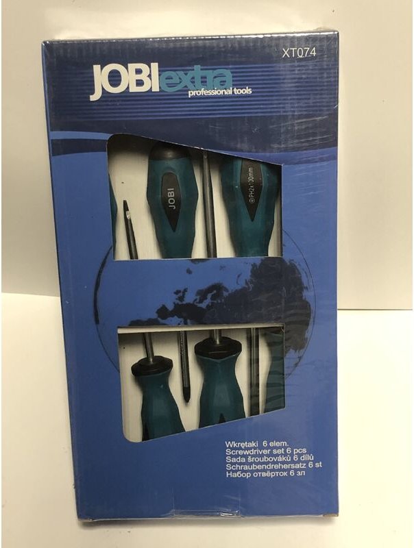 Jobi Extra WXT074 Set de 6 Phillips PH1 und PH2 Schraubendreher, ergonomische rutschfeste Griffe, magnetische Bits de CR...