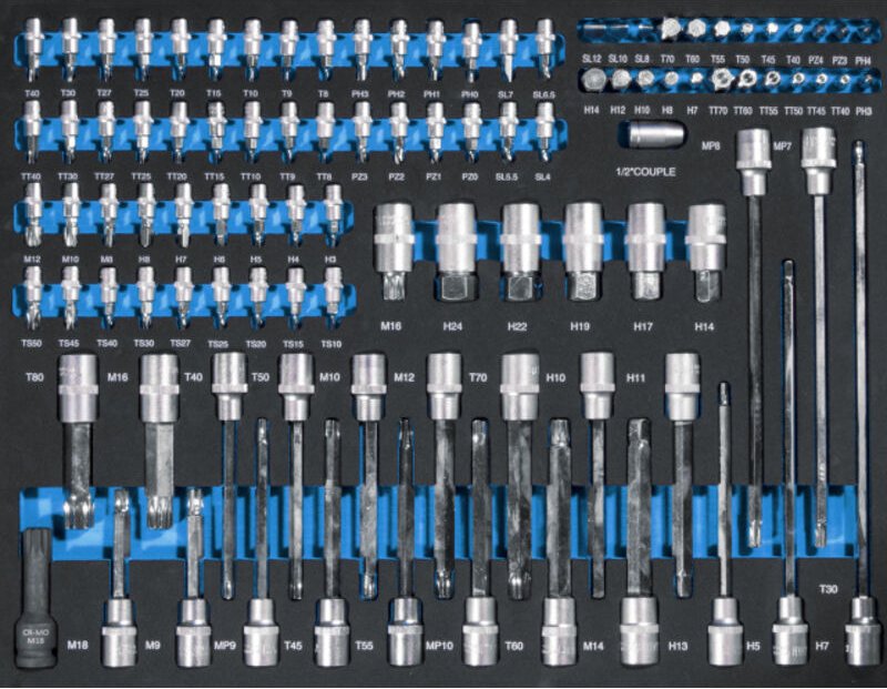 GI 3/3 Steckschlüssel Set 1/2" 1/4" 102 teilig