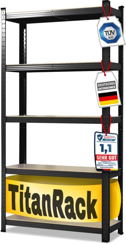 Schwerlastregal Schwarz 180 x 90 x 40 cm