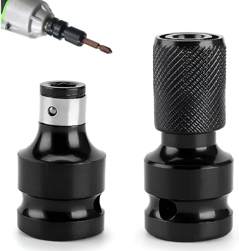 2-teiliges Steckschlüssel-Adapterset für Schlagschrauber, Stahl-Schlagschrauberbit, 1/2"-auf-1/4"-Steckschlüsseladapter ...