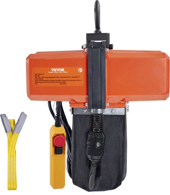 Thumbnail - Elektrischer Kettenzug, 1100 lbs Tragkraft, 15 ft Hubhöhe, 9,2 ft/min Geschwindigkeit, 230 v, einphasiger Brückenkran mi...