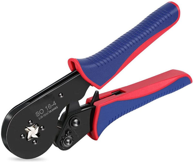 SO16-4 Aderendhülsen-Crimpzange, 4-seitige Crimpzange, selbstjustierende Ratschen-Crimpzange für Kabelendhülsen, 1 Stück