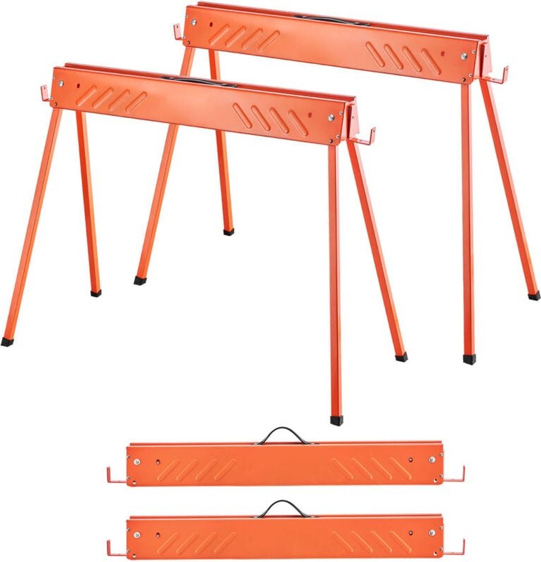 Mophorn Unterstellbock, 2er-Pack Arbeitsböcke, Sägebock 300 kg, klappbare Gerüstböcke mit rutschfesten Fußpolstern, trag...