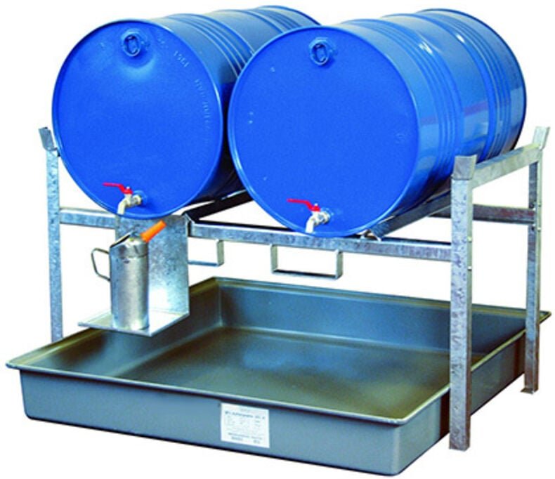 Regale aus Stahl 2 Ebenen für 4 Fässer à 220 Liter - 245007