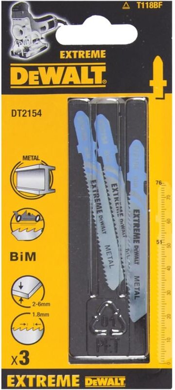 Dewalt - DT2154-QZ Stichsägeblatt für Metall 86,5 x 1,7 mm 3 Stück