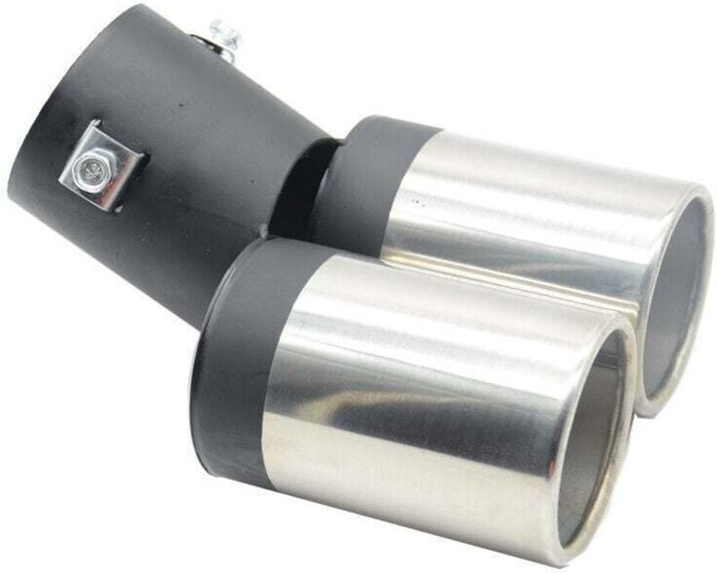 Auspuffanlage aus Edelstahl, Doppelrohr, Schalldämpferendrohr, schwarz-silbernes Y-Endrohr