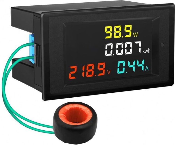 Lafomukea - Multifunktions-Digitalvoltmeter-Amperemeter ac 80-300 v Farb-LCD-Display mit 100 a Stromwandler D69-2049 Dig...