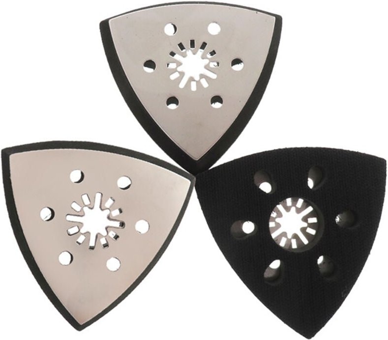 Set mit 3 dreieckigen Schleifpads mit 6 Löchern, 93 mm, Zubehör für dreieckige Schleifpads zum Schleifen oder Polieren v...