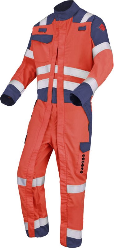 Kombination 2 Reißverschluss Neonrot / Marineblau 2XL - FR(56-58)